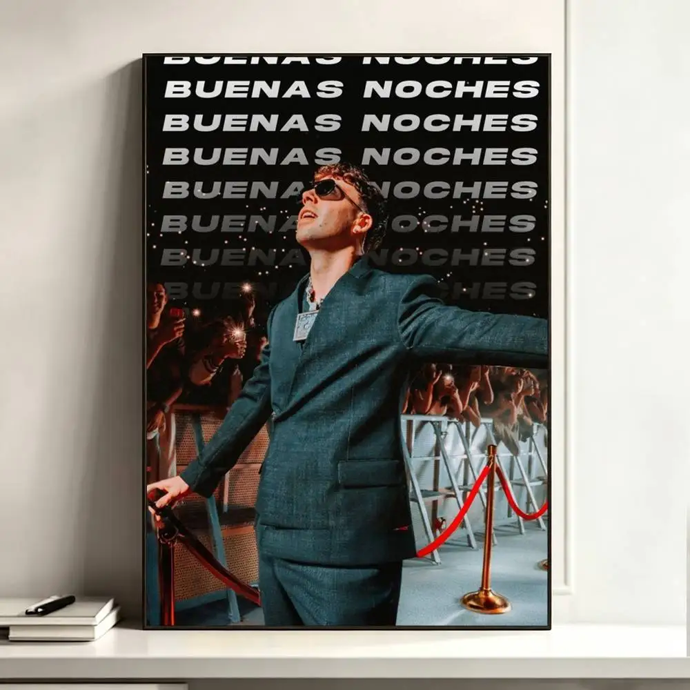 B-Buenas Noches Quevedo Gift   Poster Waterproof Wall Art Sticker For Bar Living Room Vintage Decor High Quality Print Gift