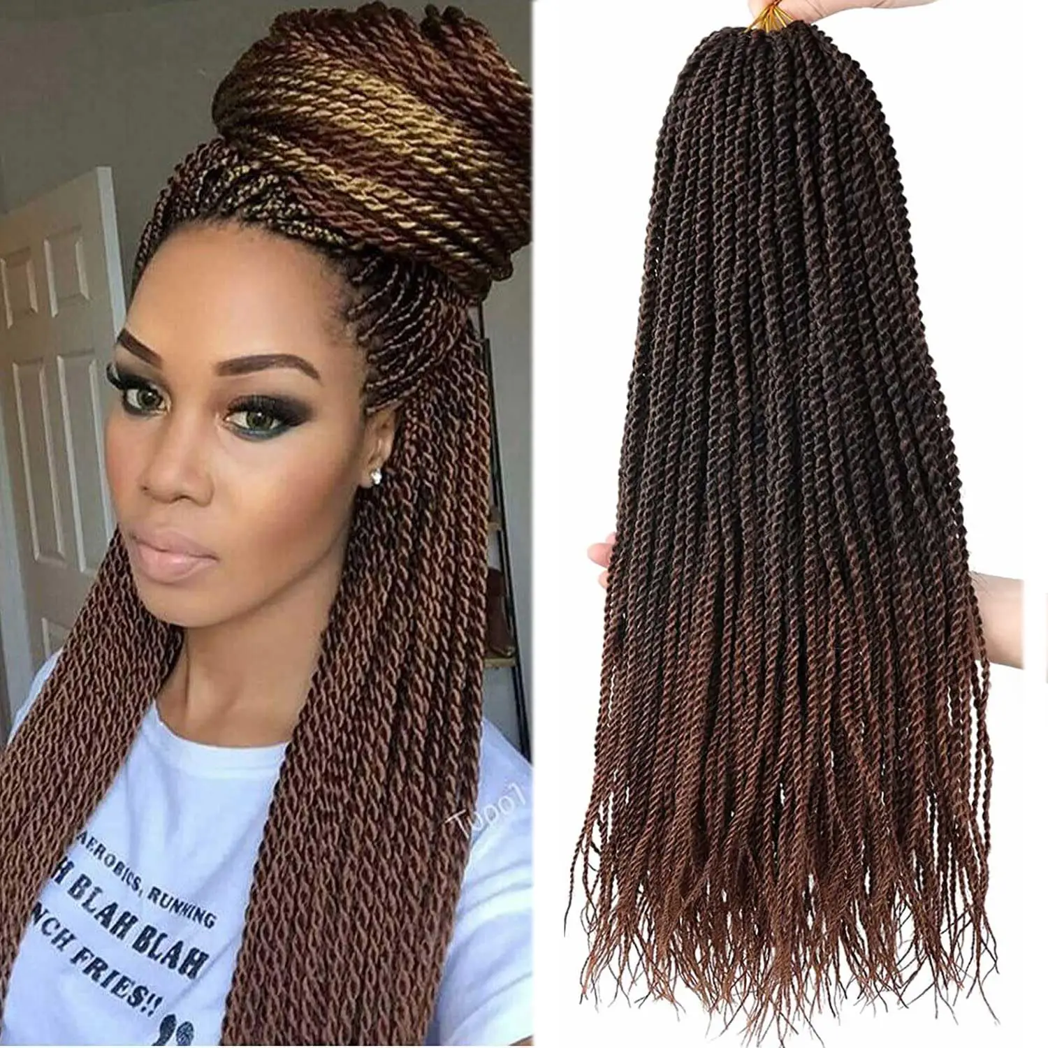

18 Inch Box Braids Crochet Hair Pre Looped 3x Box Braided Crochet Hair Synthetic Braiding Hair Crochet Braids Hair for Women