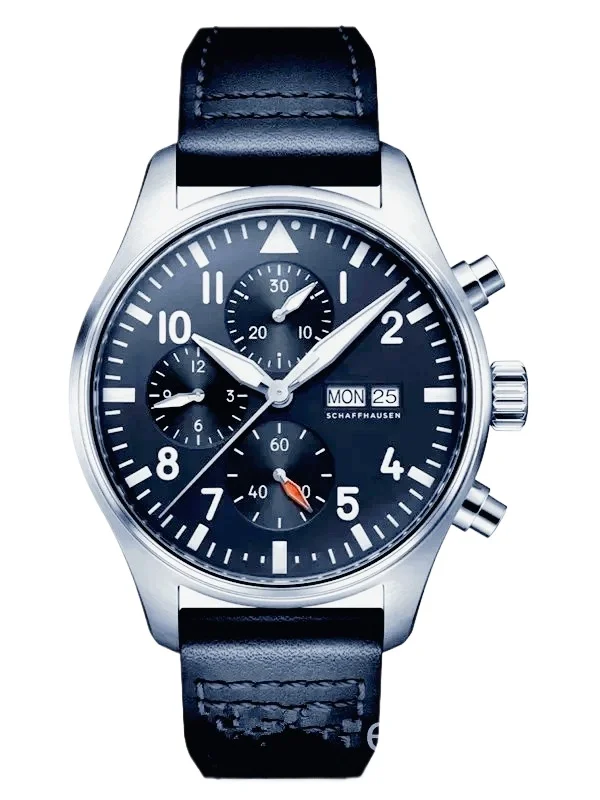 Montres mécaniques classiques pour hommes Big Pilots, boîtier en acier inoxydable 904L de qualité supérieure, design vintage bleu et marron, coloration exquise