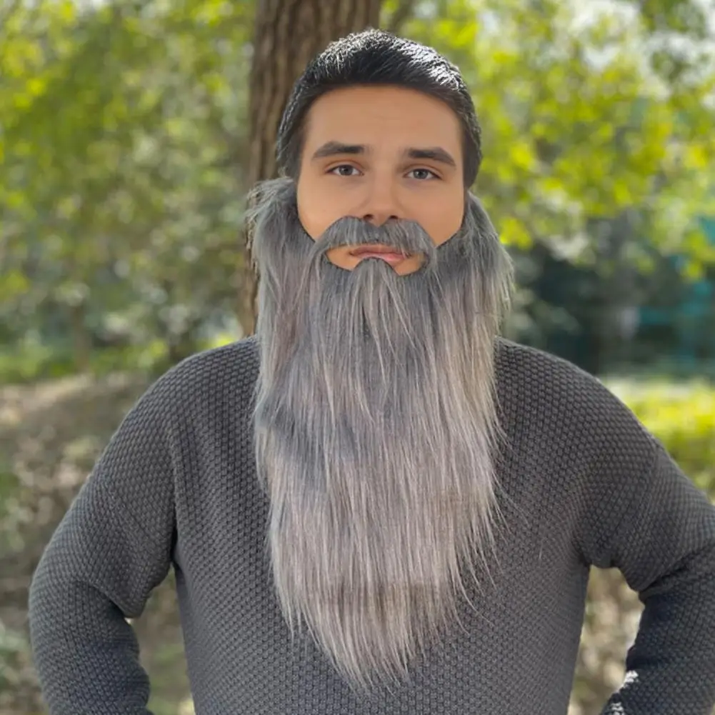 Costume de moustache de fête drôle pour homme, Halloween, barbe, pâques, accessoire de Cosplay, fournitures faciales, déguisement de jeu, fournitures de moustache noire