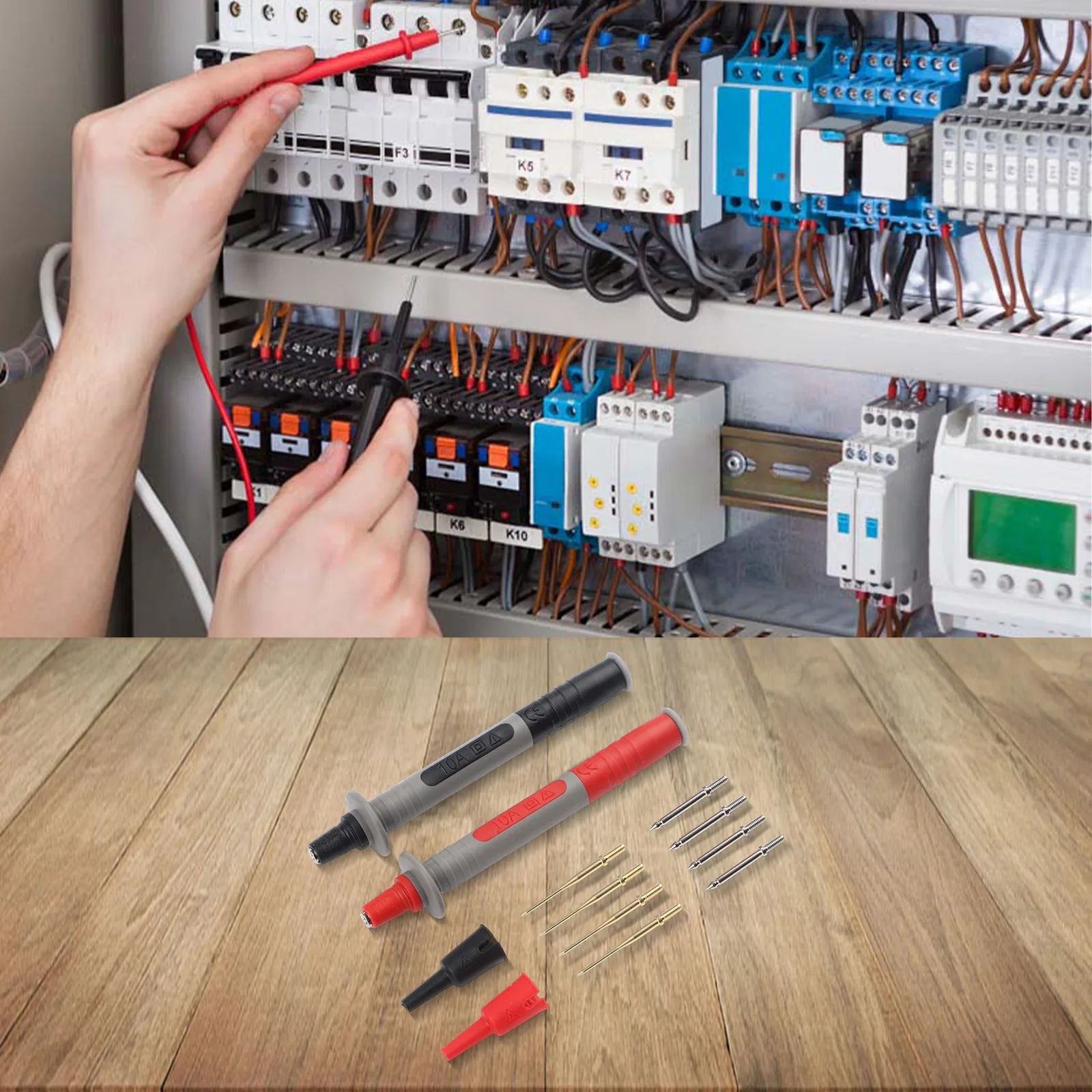 Electrical Testing Tool P8003 Multimeter Probes High-Quality Conductivity Testing Efficiency Replaceable Gold Probe Set