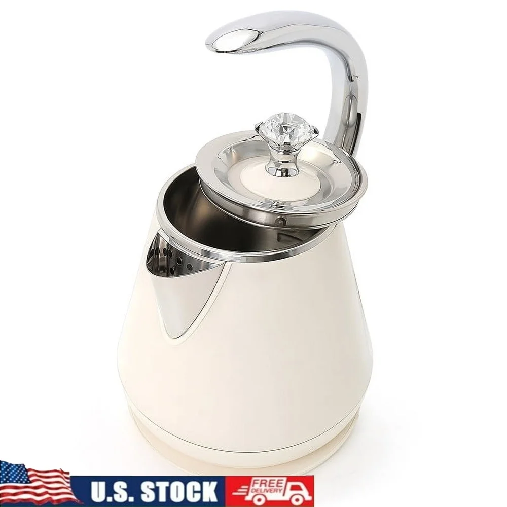 

Cool Touch Electric Kettle 1.2L Stainless Steel Fast Boiling Auto Shut Off 1350W Double Wall Insulated Water Boiler 360° Swivel