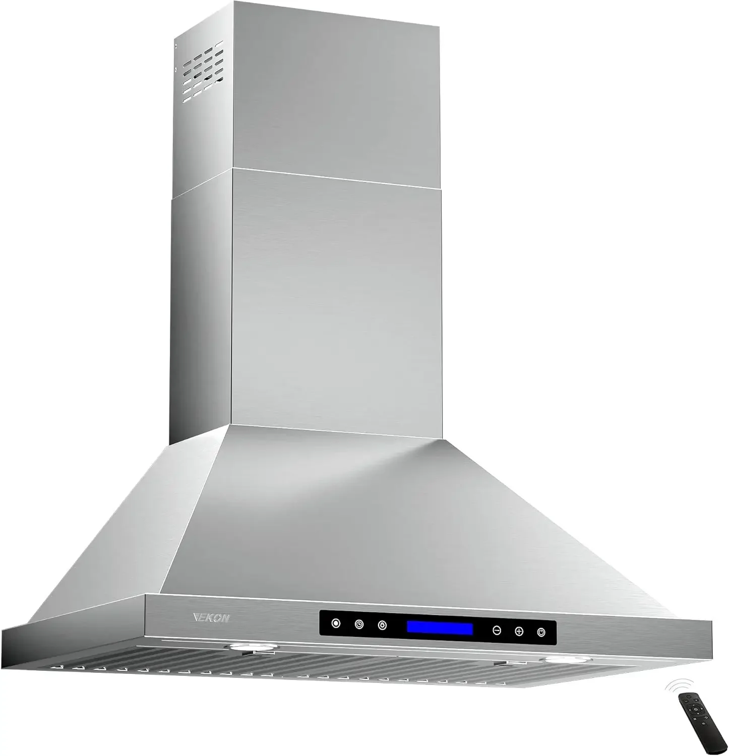 Wall Mount Range Hood Ductless Convertible Kitchen Chimney Vent, 4 Speeds Touch Control