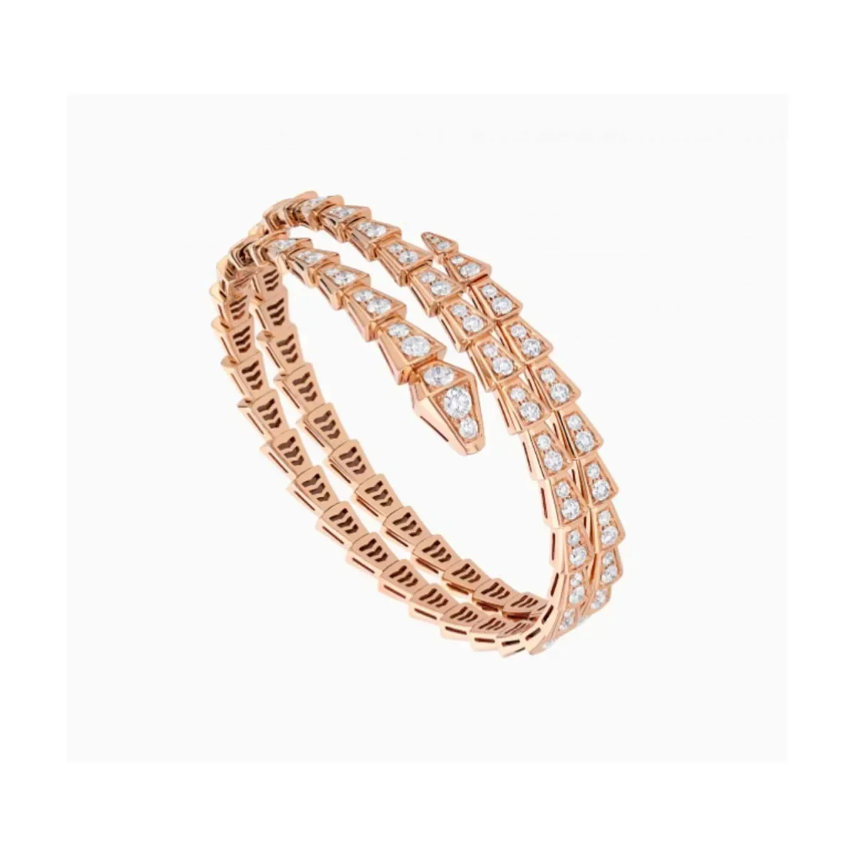 Viper Collection Brazalete De Lujo De Oro Rosa De 18 Quilates Brazalete De Serpiente De Diamante Pavé Completo Alta Calida 2024