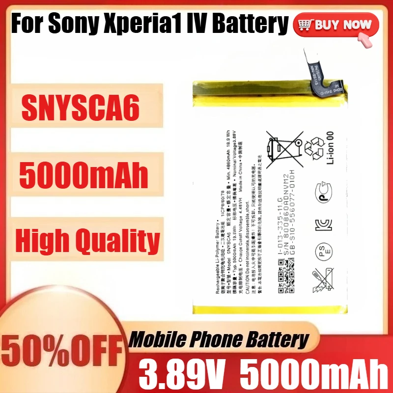 

New SNYSCA6 3.89V 5000mAh Battery SNYSCA6 For Sony Xperia 1 Ⅳ/Xperia IV/Xperia 1V Battery +Tools
