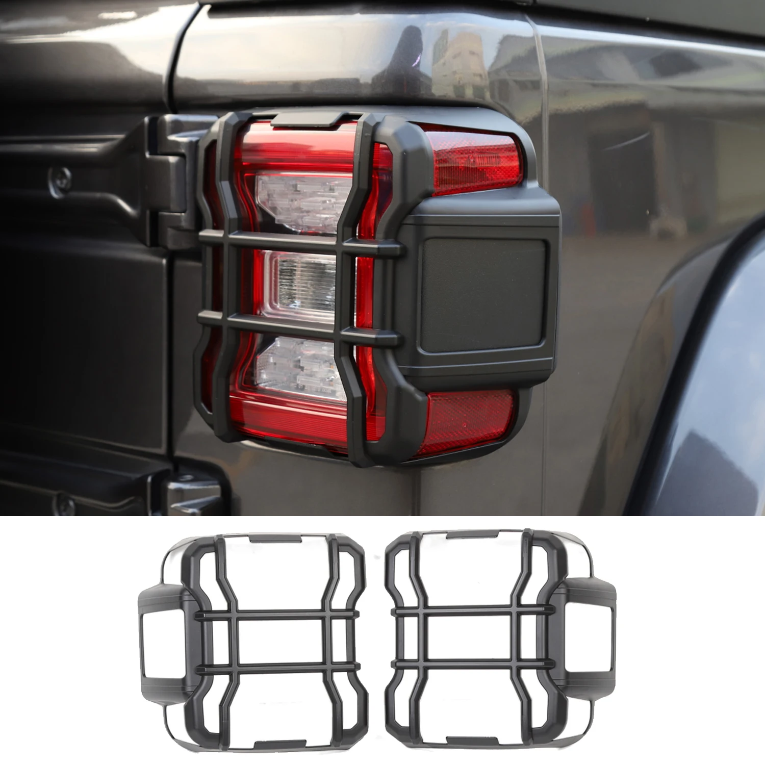 Farol lateral cauda luz guardas tampa guarnição, estilo do carro para 2018-2023 Jeep Wrangler JL JLU 4XE Rubicon Sahara esporte JT
