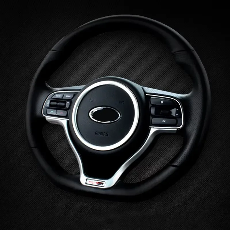 For Kia Sportage 4 2016 2017 2018 2019 2020 2021 Stainless Car Steering Wheel Center Trim Logo Decor Cover Ring Accessories