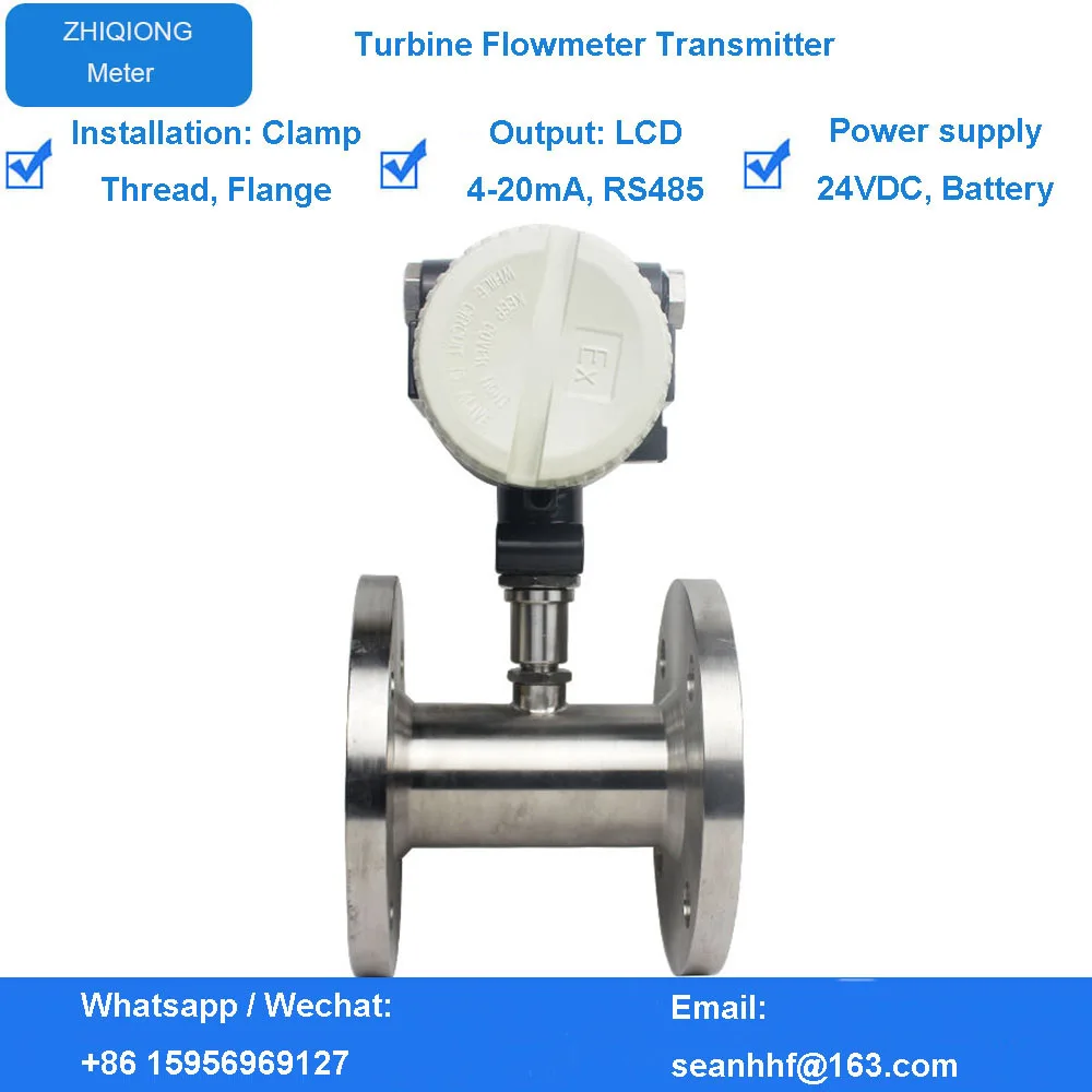 Precyzyjny płynny przepływomierz turbinowy ze stali nierdzewnej cyfrowy olej roślinny etanol przepływomierz 4-20ma przepływomierz turbinowy cena