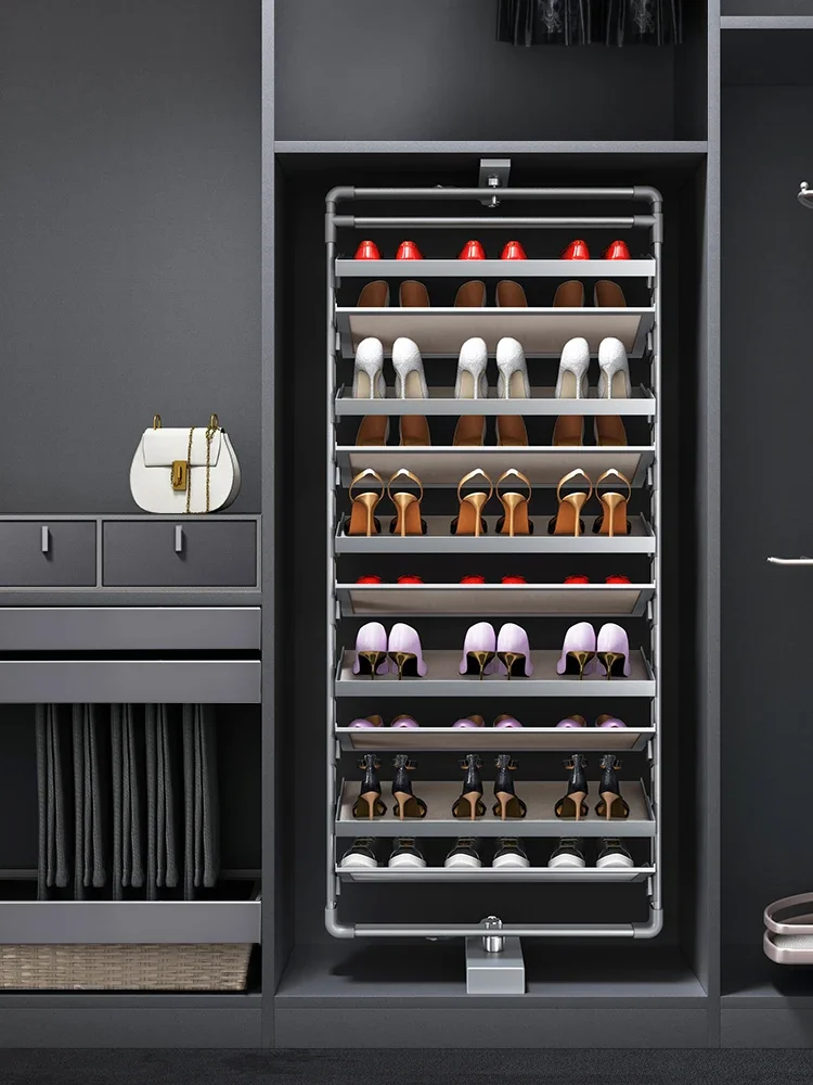 

Rotating shoe rack 360 degrees household retractable shoe cabinet built-in multi-layer ultra-thin rotatable shoe rack hardware a