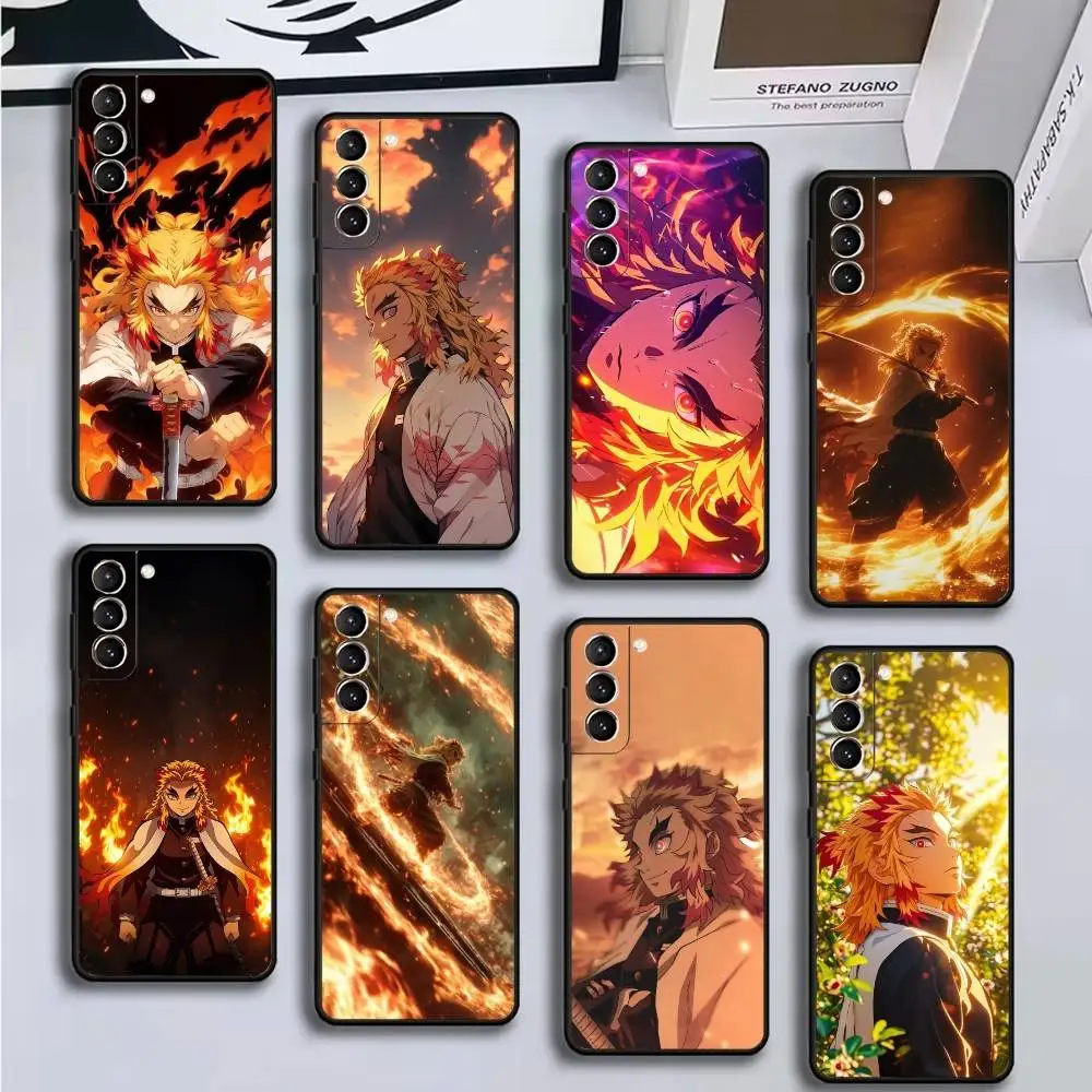 

Demon Slayer Rengoku Kyoujurou Phone Case For Samsung GalaxyA13,21s,22,31,32,52,53,71,72,73,Soft Black Cover