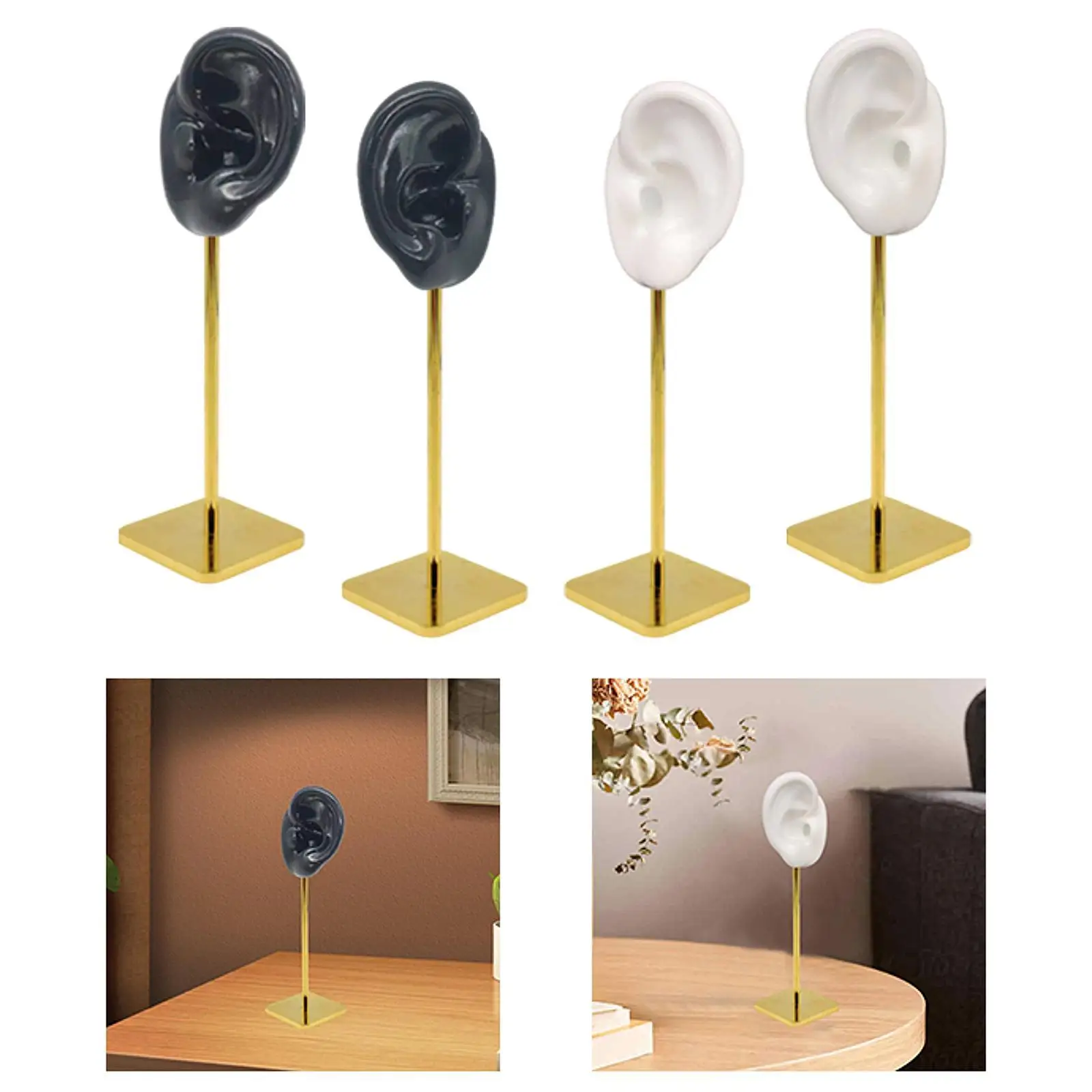 Silicone Ear Model Earring Stand Organizer for Anniversaries Gift Accessories Multipurpose Height 17cm Copper Storage Rack