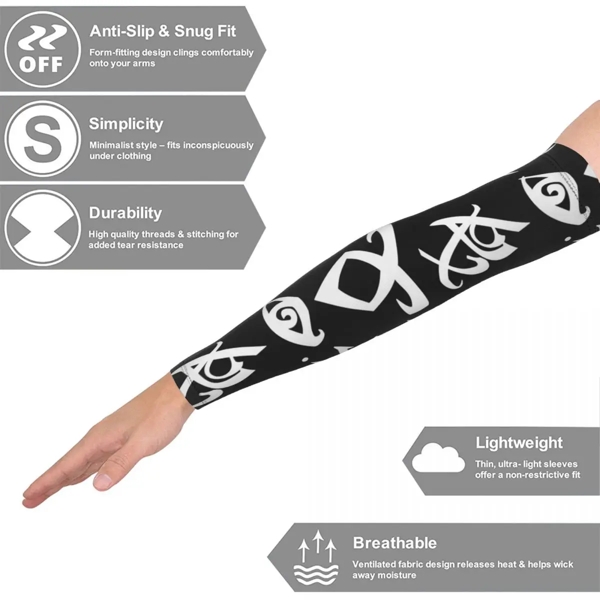 Shadowhunters, Shadowhunters Runes, Mortal Instruments Outdoor Arm Sleeves Sun UV Protection Cover Summer Cycling Tattoo Sleeves