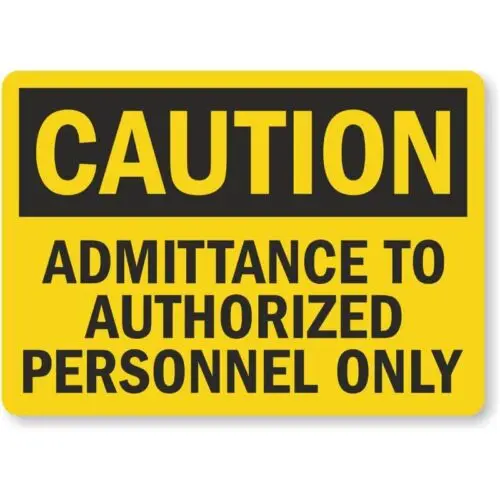 Authorized Personnel Only Admittance Aluminum Weatherproof Sign p943-Aluminum