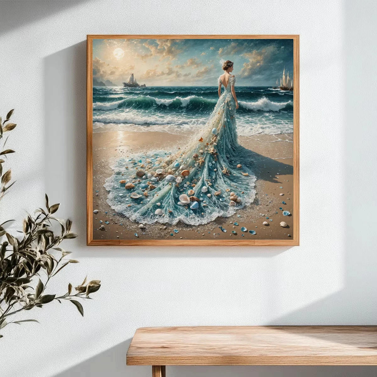 

Цифровая картина маслом «сделай сам», волнистое платье, красивые элегантные женские ручная роспись, комплект холста, домашний декор, искусство