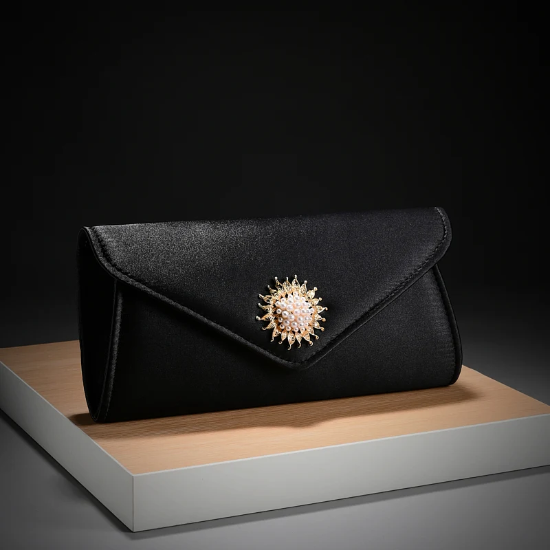 Retro High-End Rhinestone Chain Fold Design Handbag Cool Style Evening Bag for Party Wedding Dress Wholesale