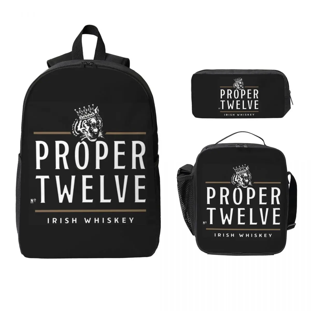 

Proper 12 Proper Twelve Irish Whiskey Backpack BookBag School Bag Laptop Shoulder Bags 3ps Insulated Lunch Bag Pencil Case