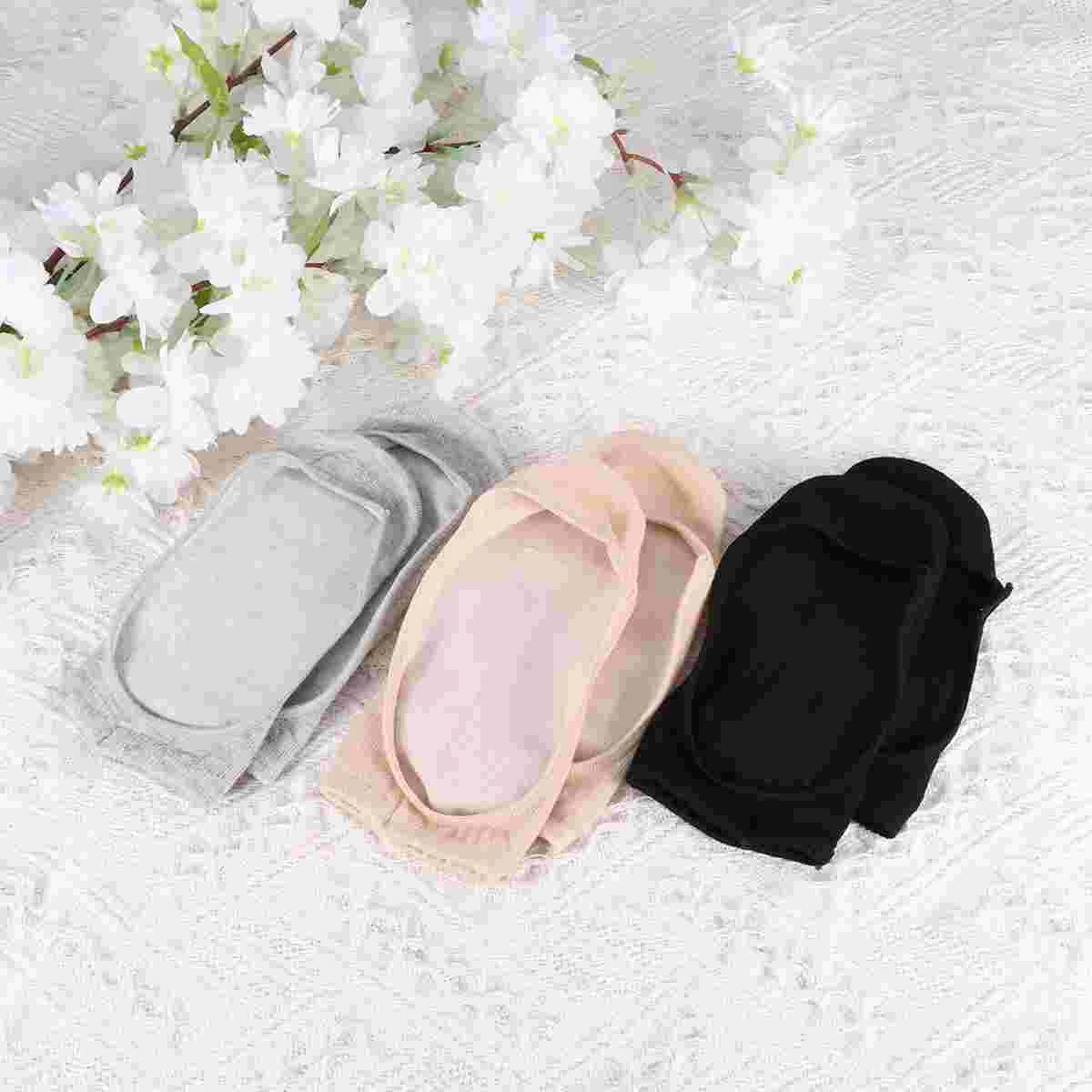 3 Pairs Open Peep Liner Socks Invisible Corrective Stockings Boat Woman Toeless