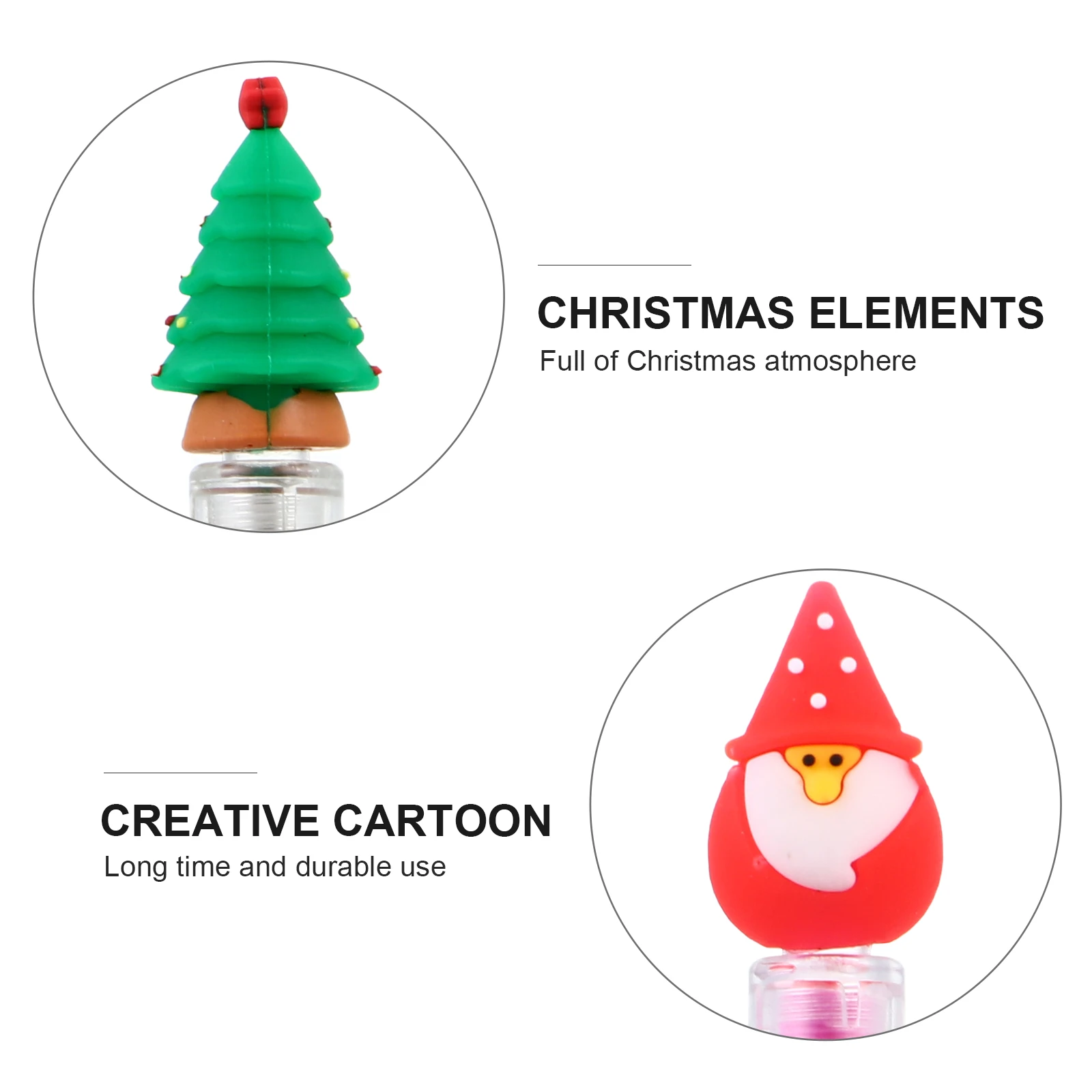 

6 Pcs Christmas Gel Pens Plastic Cartoon Ink Student Presents Retractable Writing Tools Festival Gifts School Supplies