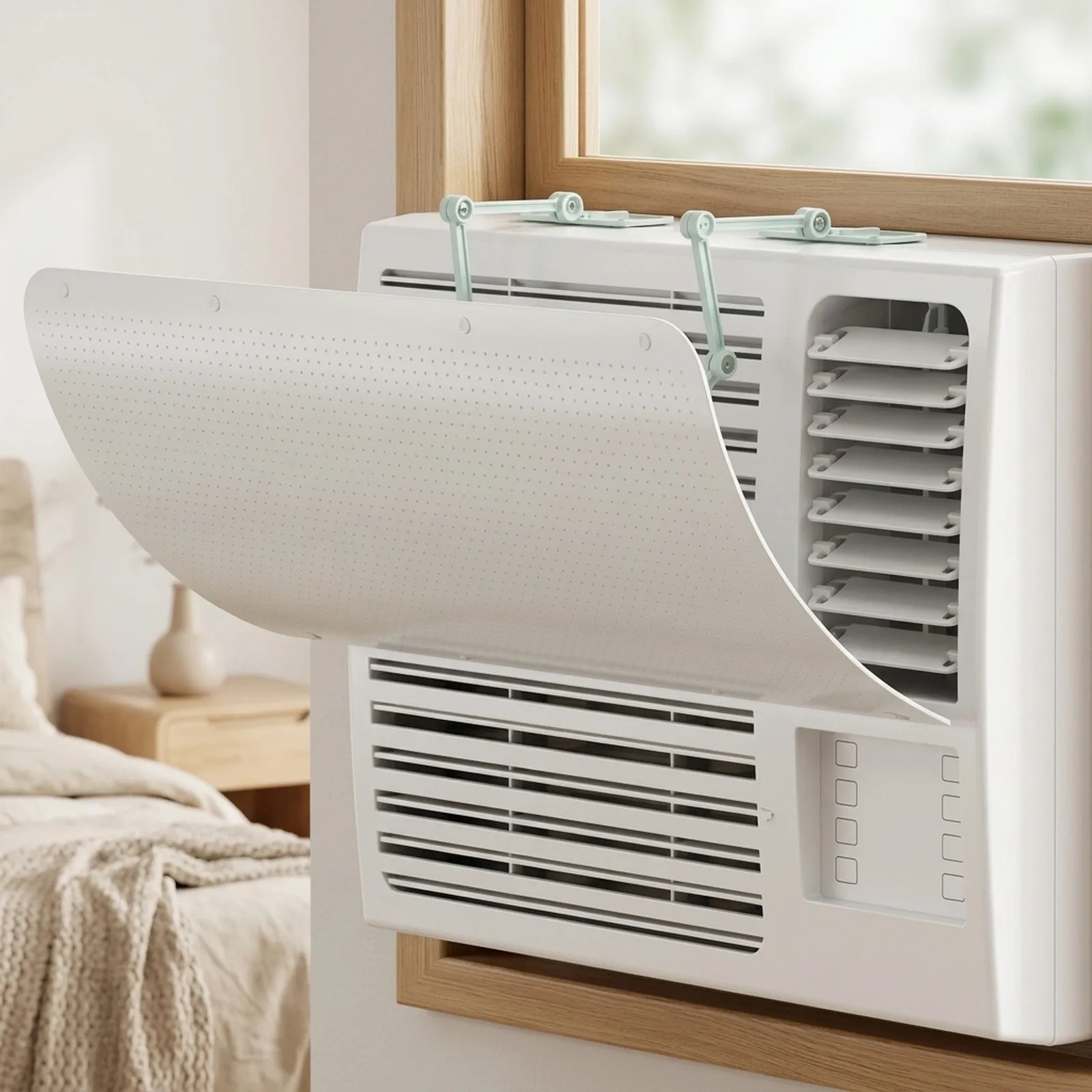 Adjustable Conditioner Deflector For Casement Window 53x27cm PVC Wind Baffle For Wall Split AC Unit Flow Redirector Tool