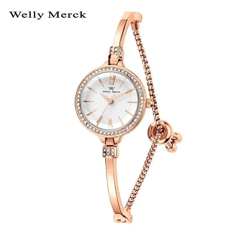 Welly Merck-Relógio Quartz para Meninas, Relógios de Moda, Genuíno, Novo