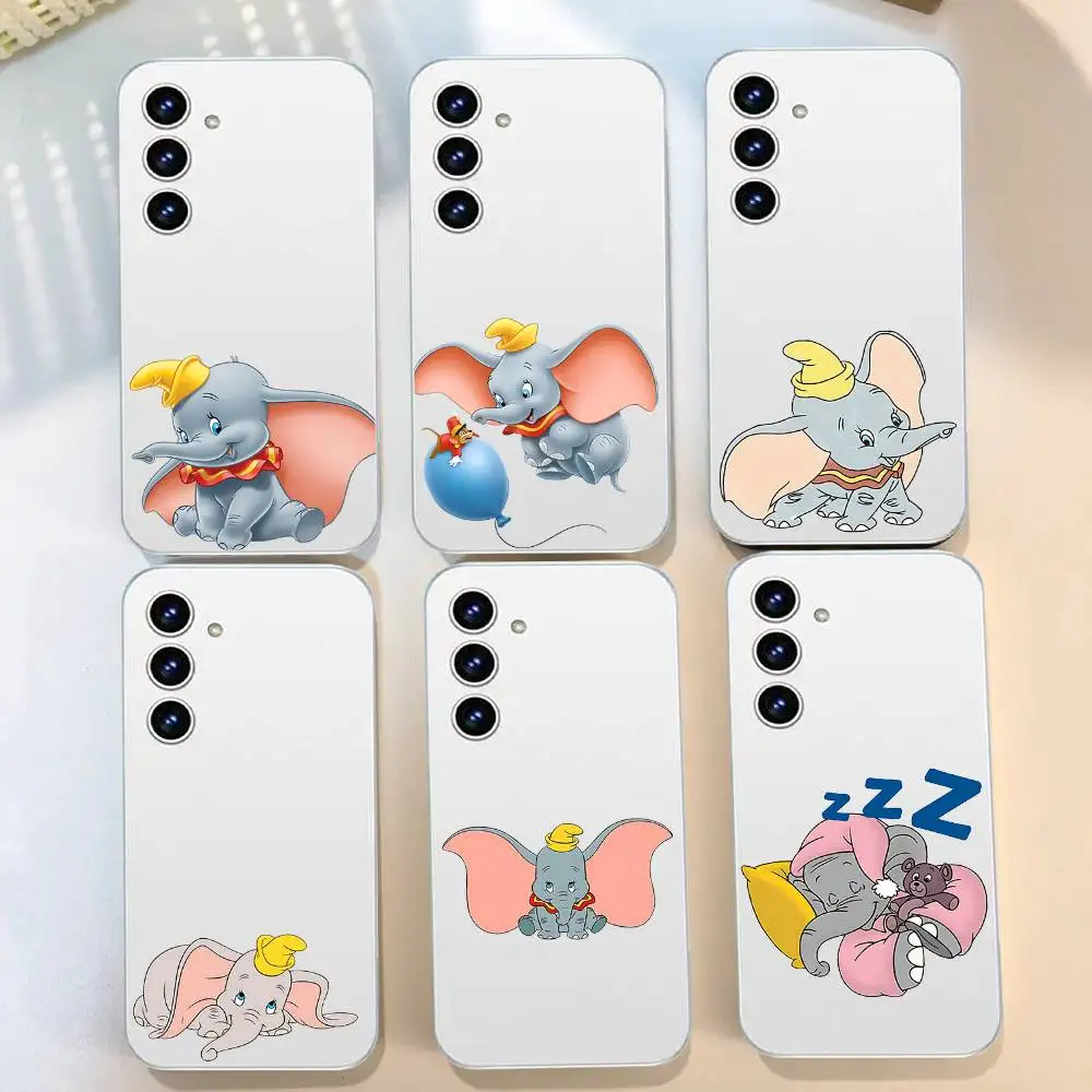 Cartoon D-Dumbo Phone Case For Samsung Galaxy S21 S22 S23 S24 S25ULTRA FE Ultra Plus5G A52S Transparent Cover