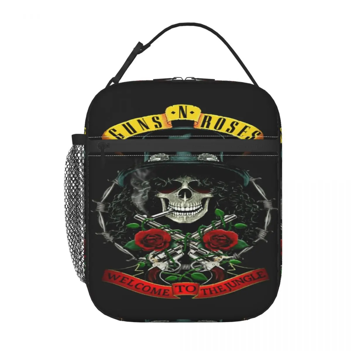

Изолированный Ланч-бокс Guns N Rose с логотипом в стиле стимпанк, с музыкальным принтом, для женщин, многоразовый термоохладитель, Ланч-бокс для пляжа, кемпинга, путешествий