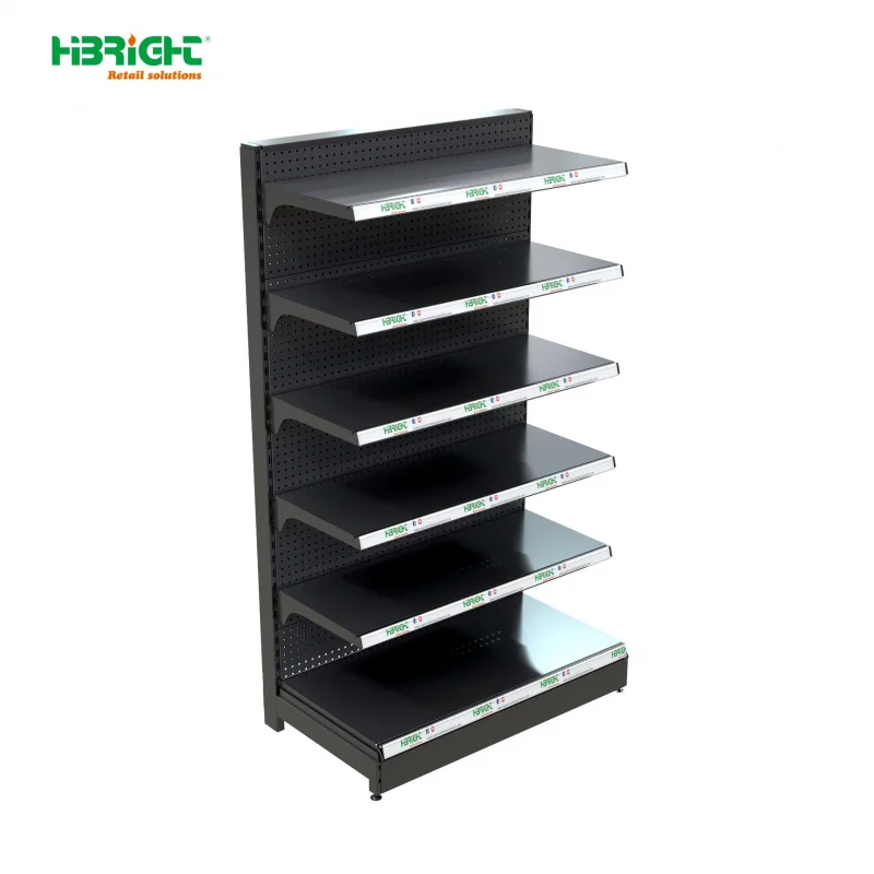 custom.Commercial Heavy-Duty Single-Sided Metal Grocery Shelves Liquor Department Supermarket Rack Retail Store Shelving Hig