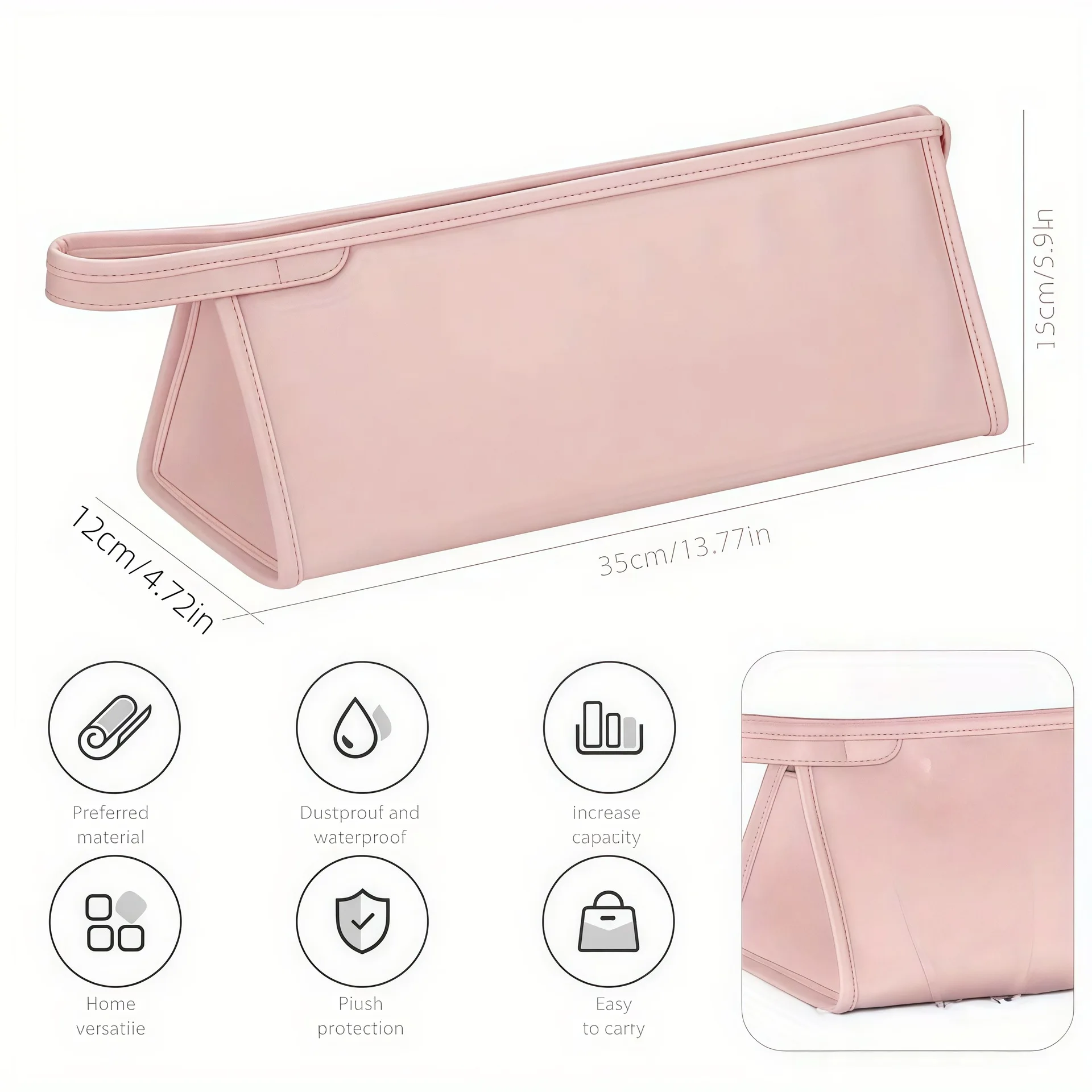 Hair Dryer Carrying Case Waterproof Hair Dryer Storage Case PU Leather Storage Bag Portable Travel Case Storage