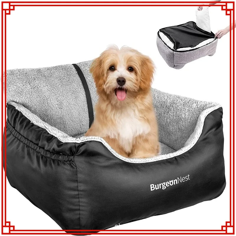 Pet Car Seat for Large Medium Dogs Washable Booster Pet Car Seat Detachable Dog Bed for Car Back Seat Pet Travel Carrier Bed