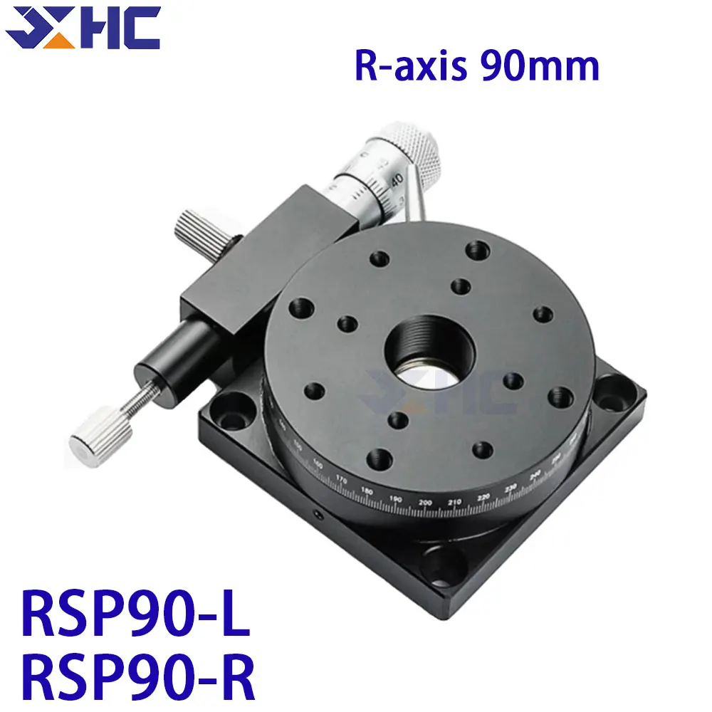 

Ось R 90 мм RSP90-L RSP90-R Высокоточный вращающийся на 360 градусов раздвижной стол Платформа с ручной регулировкой угла Оптический микрометр
