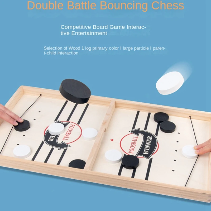 Wooden Bouncy Chess, Double-Player Bouncy Chess, Double-Player Wooden Fun Family Parent-Child Interactive Props