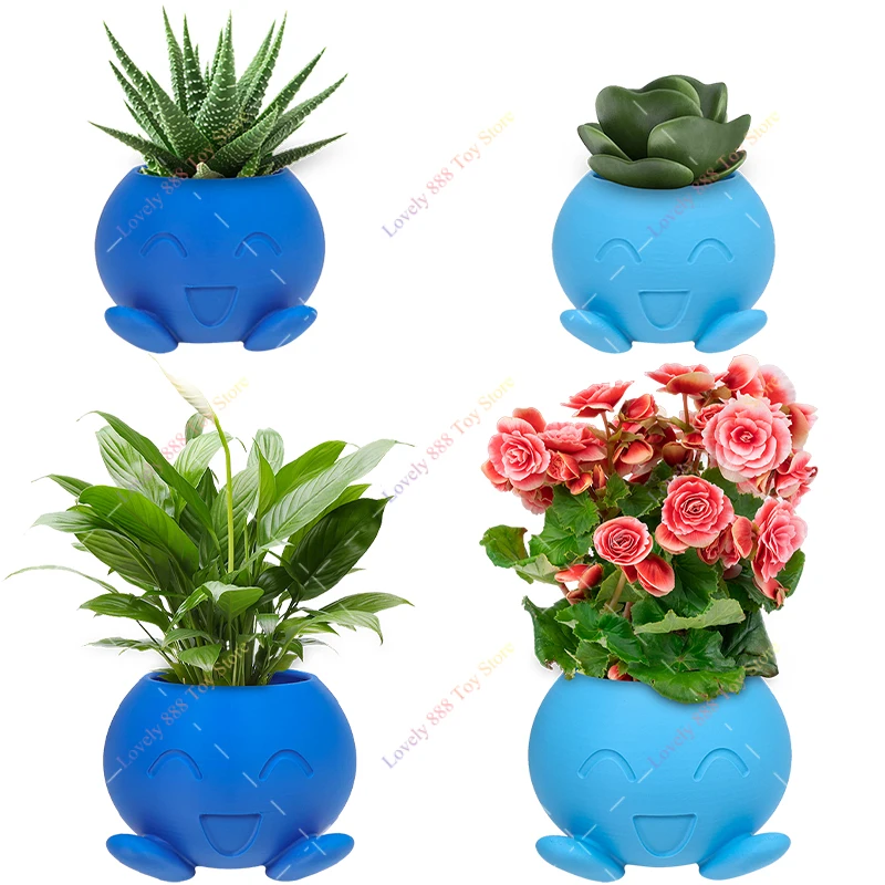 3D-gedruckter Oddish Flowerpo Pot Home Vase Dekor Topfpflanze Aufbewahrung Blumentopf für Innen- und Außenpflanzen für Heimdekoration