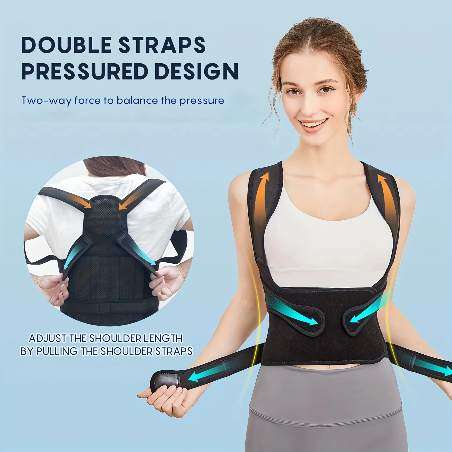 Back Brace and Posture Corrector for Women Men, Adjustable & Lightweight - Scoliosis & Hunchback Correction, Relief Back Pain - view 4