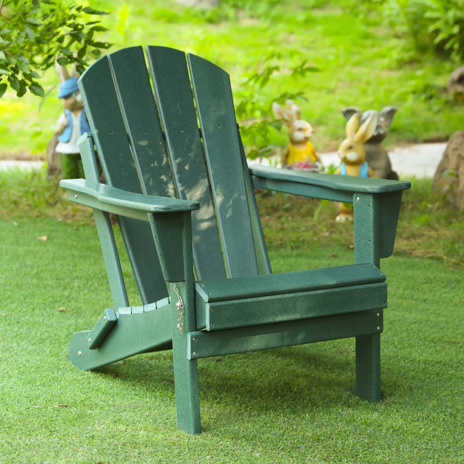 

Folding Adirondack Chair, Relaxing Stackable Arm Rest Ergonomic HDPE All-Weather Adirondack Chair