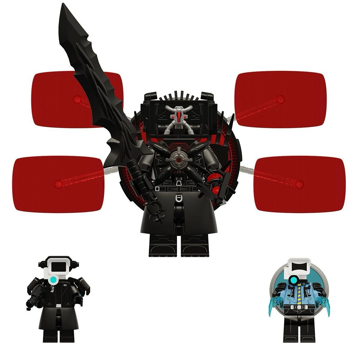 

KDL844 KDL846 KDL848 New Female Skibidi Toilet Set Building Blocks Doomsday Duchess Gmen Cameraman Mini Action Figure Toys