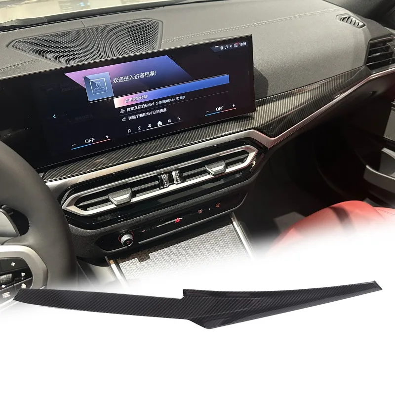 

ABS Carbon Fiber Car Interior Center Console Dashboard Panel Trim Strips Stickers For BMW 3 4 Series i3 i4 G20 G21 G22 2023 2024