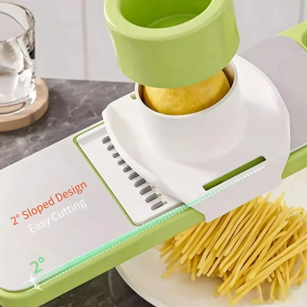 New Hot Multifunctional Stainless Steel Vegetable Slicer Kitchen Grater Potato Cucumber Shredder Julienne Cutter with Hand Guard