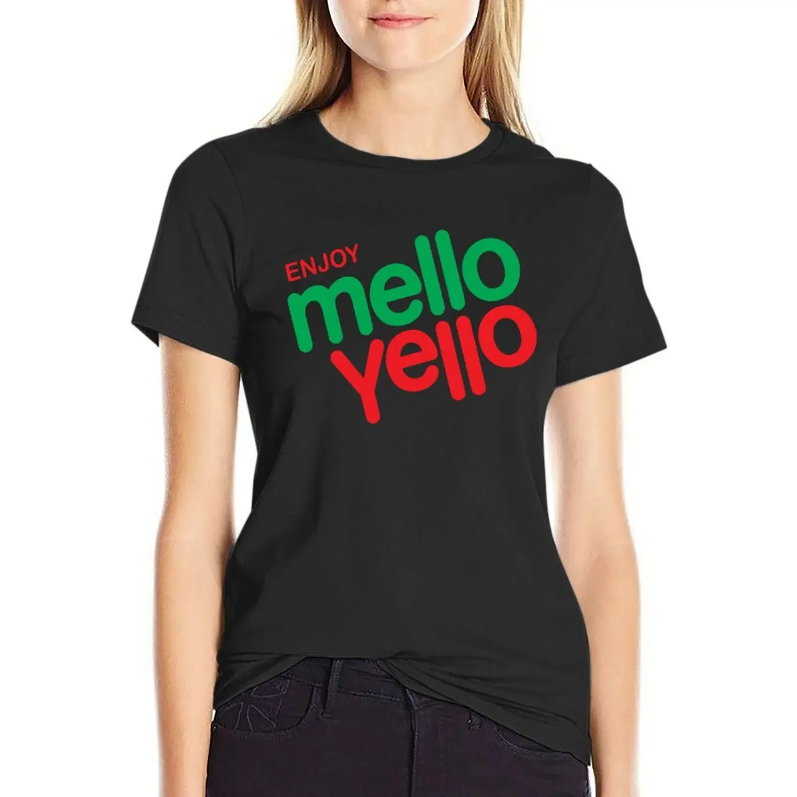 

Enjoy Mello Yello T-Shirt summer top female anime sports fans western t shirts for Women