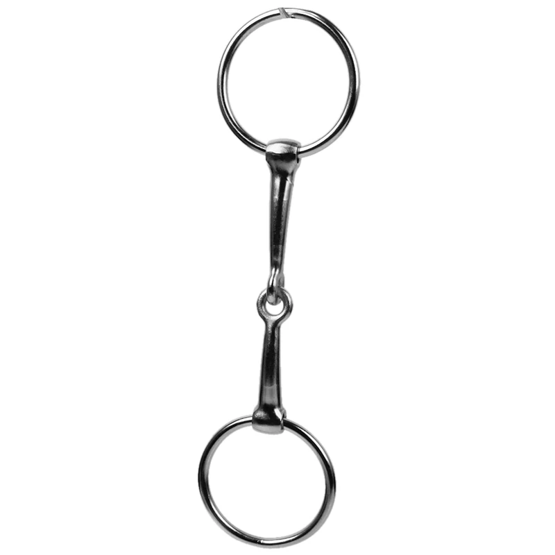 Horse Mouth Loose Horse Mouth Bit Horse Mouth Piece Link Snaffle Horse Bit Silver Stainless Steel Equestrian Pony Bit Mouth Size