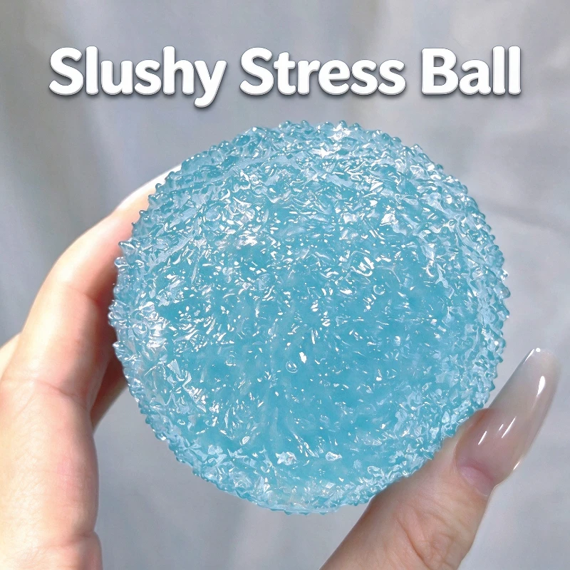 Slushy Stress Ball Squishy Sensory Toy Sea Salt Ice Ball Stress Relief Squeeze Toy Christmas Gift Hand Exercise Calming Tool