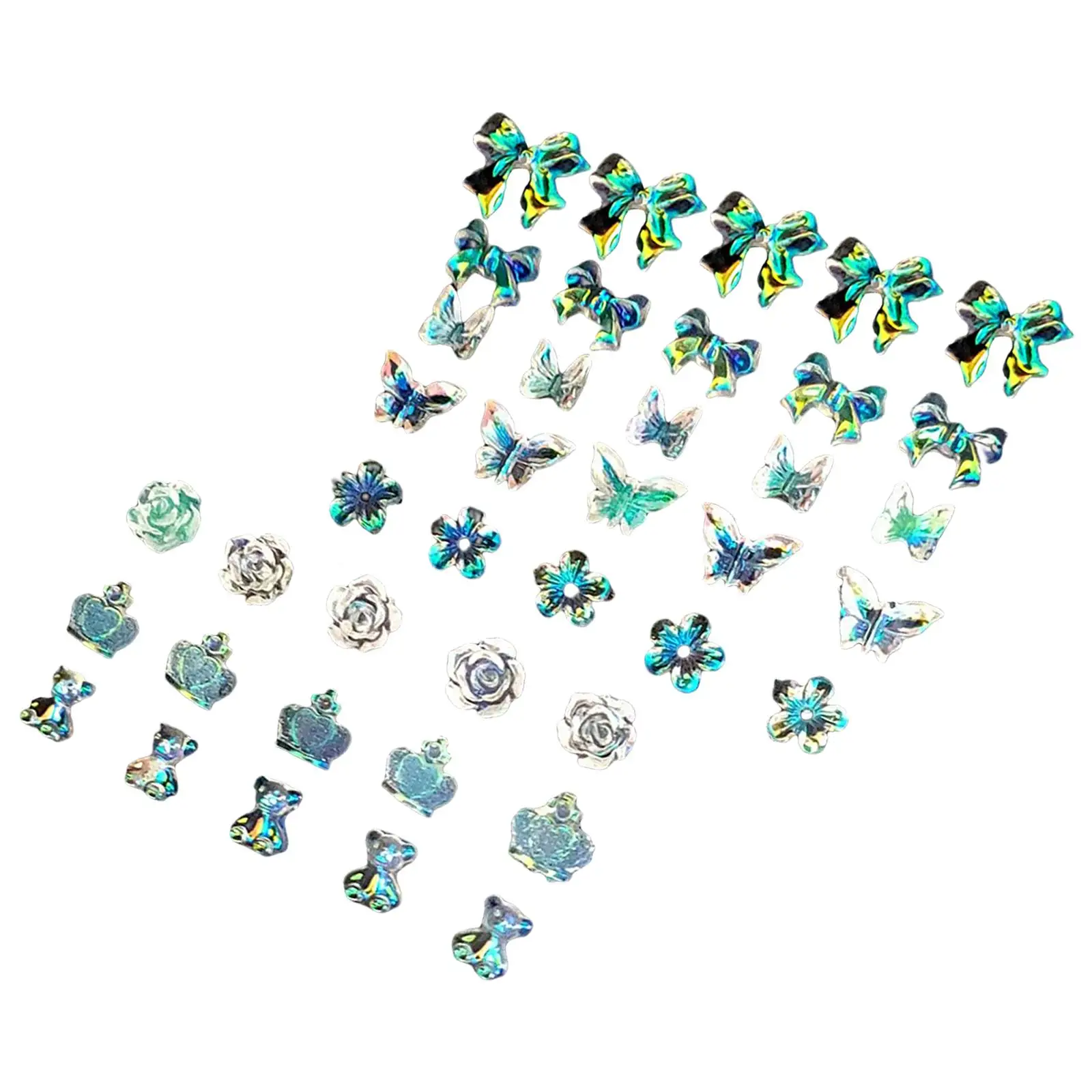 160Pcs 3D Nail Charms Mixed Size for Crafting Design Supplies Manicure