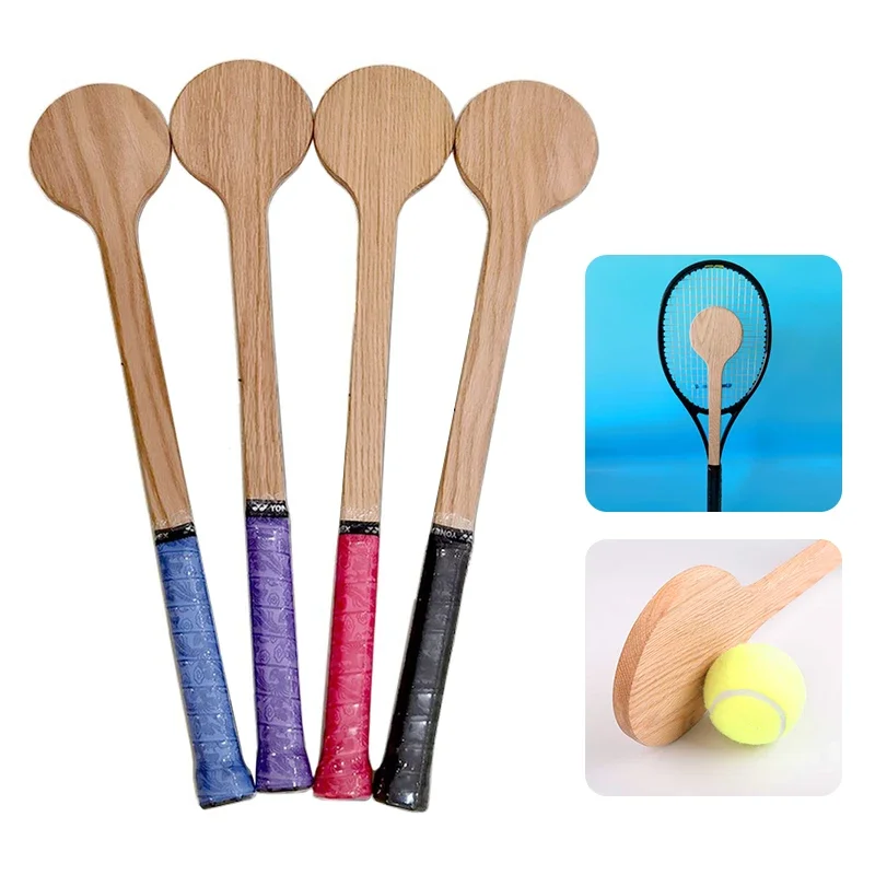 Tennis Sweet Spot Racket Wooden Tennis Spoon Swing Training Racket Accuracy Practice Racket Batting Hitting Equipment Gear