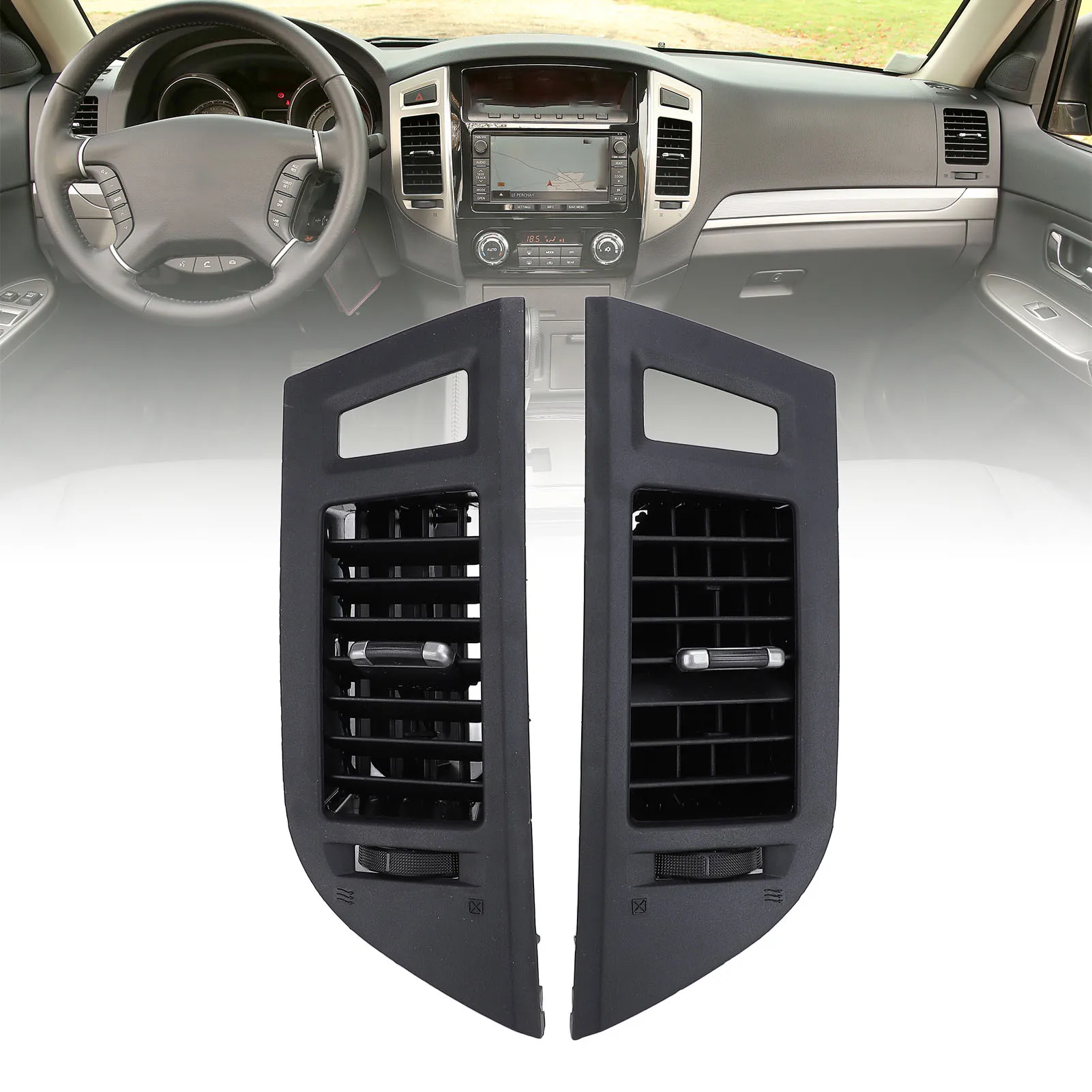 1 Pair of  Car Dashboard AC Vent Outlet Trim Panel Improve Air Circulation For Mitsubishi Pajero 2006-2021 Fourth generation