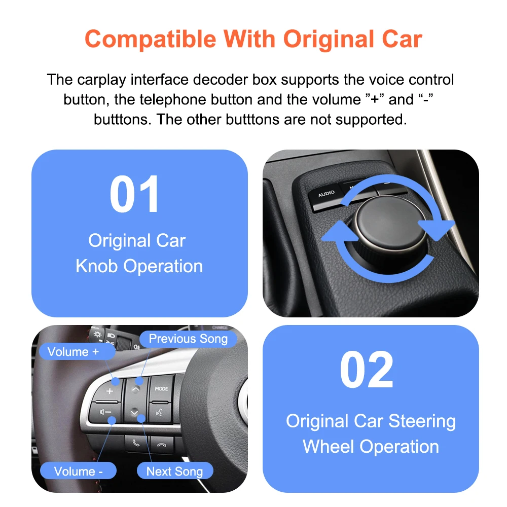 Bonroad Wireless CarPlay Android Auto Modul für Lexus NX RX IS ES GS RC CT LS LX LC UX GX 2014-2019 Mirror Link Airplay Decoder – Detail 9