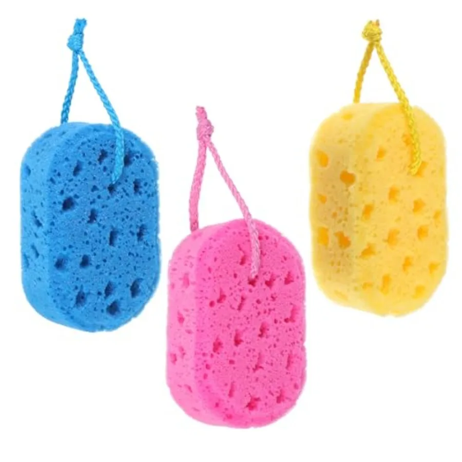 3PCS Sponge Loofah Body Scrubber, Exfoliating Bath Sponge, Shower Pouf Cleaning Loofahs Sponges for Bodys, Reusable Body Sponge