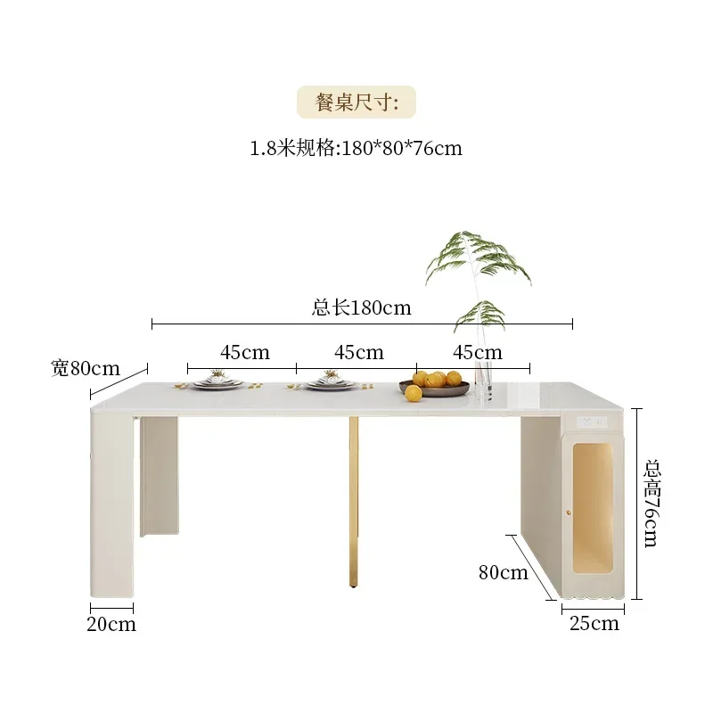

Slate dining table foldable retractable dining table modern simple small apartment