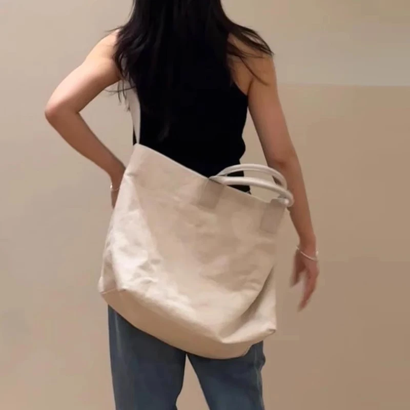 Canvas Tote Messenger Bags For Women Luxury Designer Handbags And Purses 2024 New In Casual Large Capacity Shoulder Crossbody