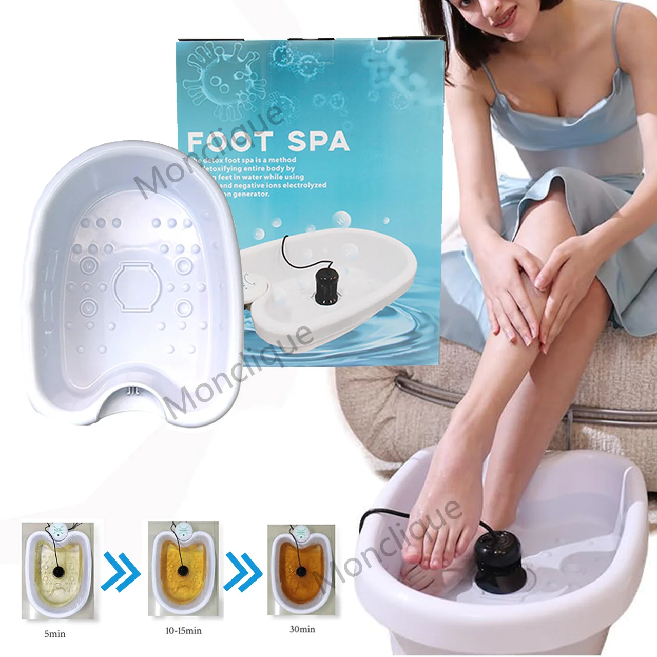 

Only Basin for Detox Ion Foot Bath Machine Hydrogen Ion Spa Sauna Bathtub Health Care Deep Clean Acupoint Massage Improve Sleep