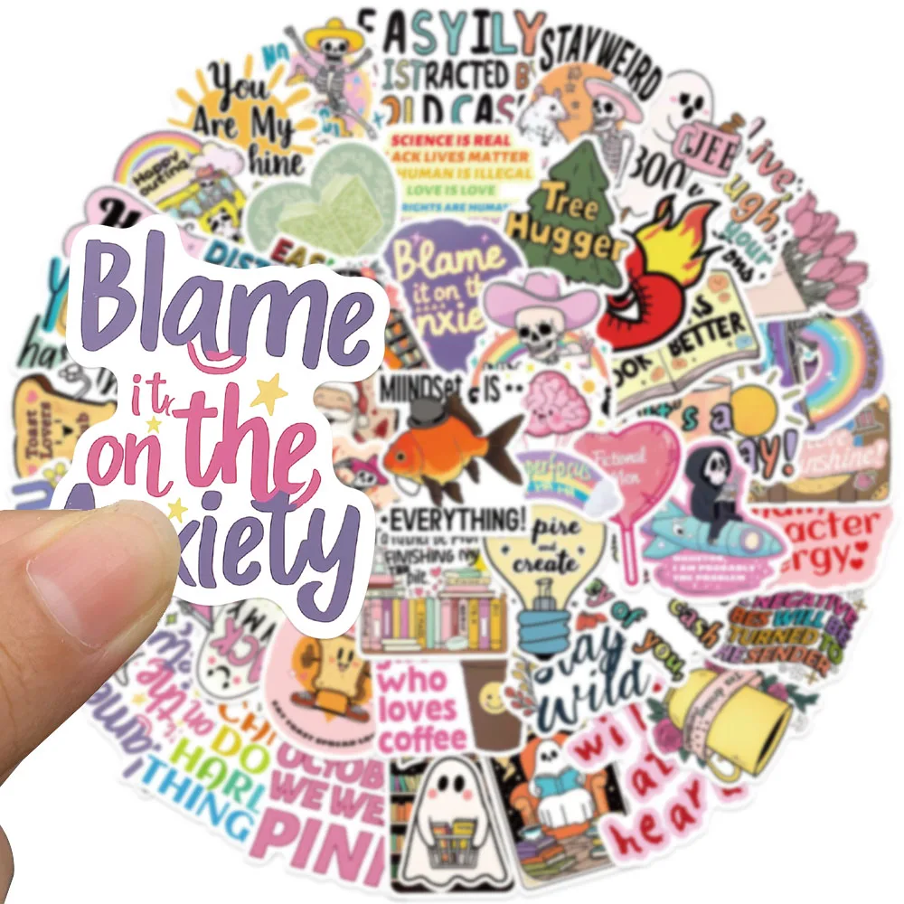 50pcs Funny Cartoon World Sticker For Laptop Luggage Guitar Fridge Phone Fridge Closet Wallet Envelope Label Decoration Sticker