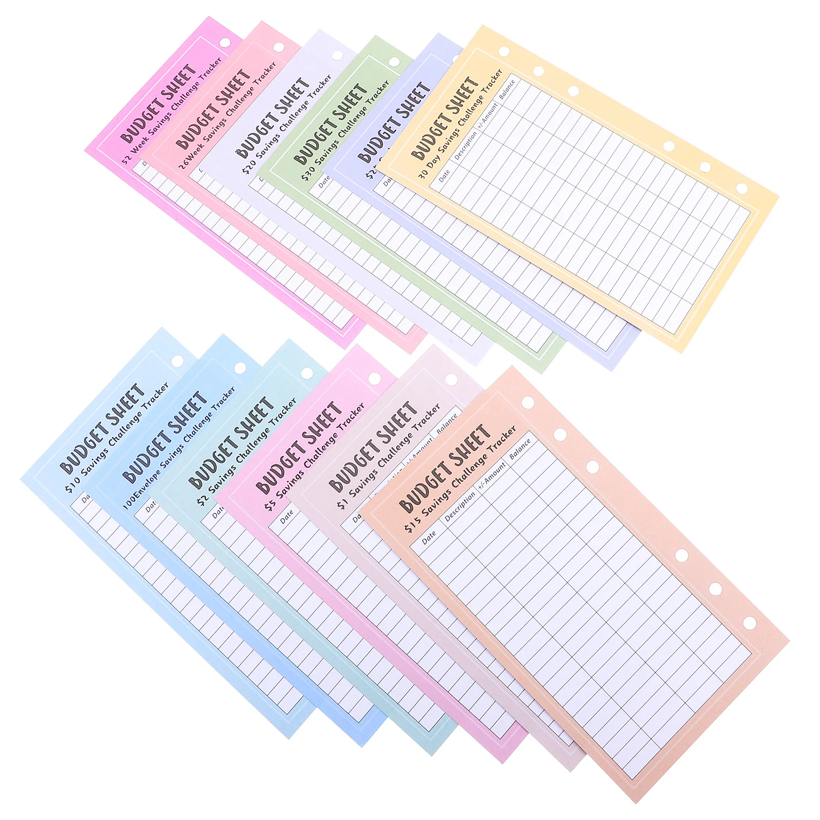 

A6 Saving Challenge 6-Ring Binder Cash Tracking Sheets Budget Money Management Refills Savings Recording Sheets Practical